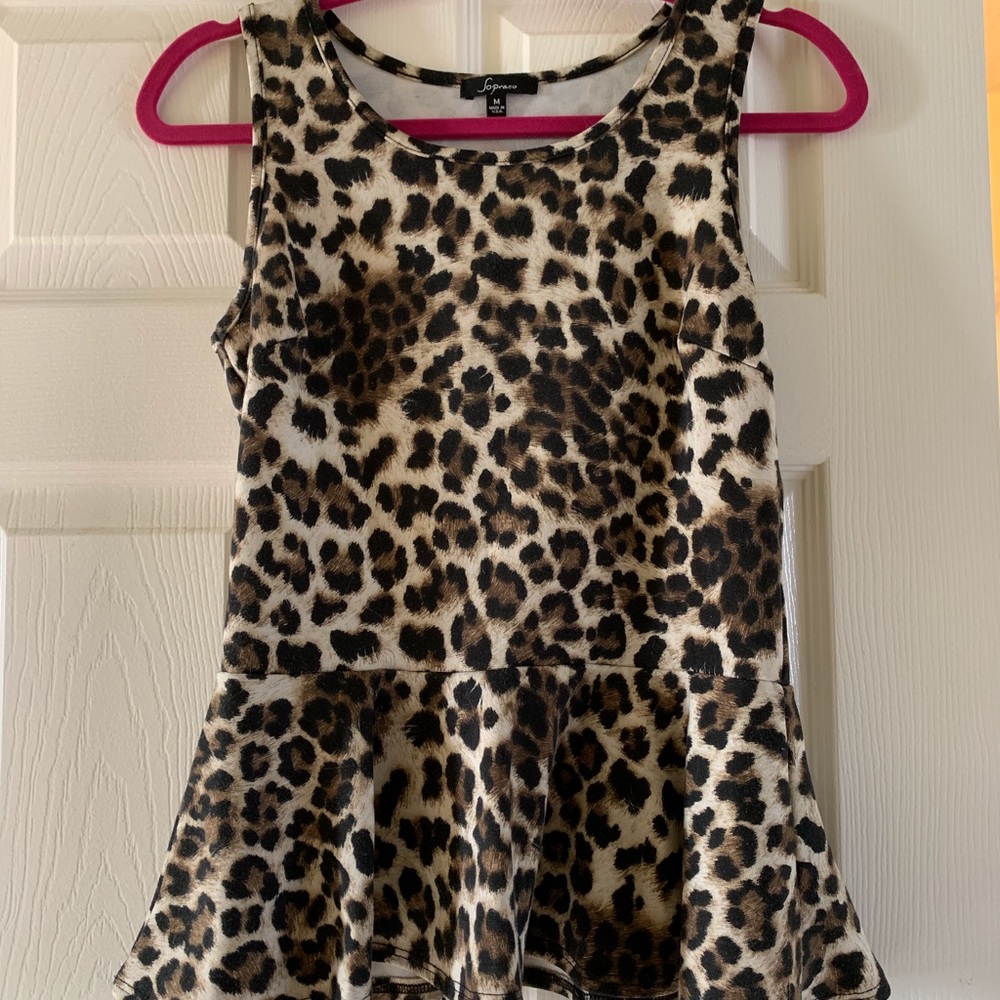 Waist cinched Cheetah top